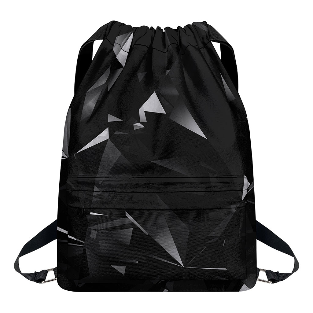 Black Diamond Print Drawstring Backpack