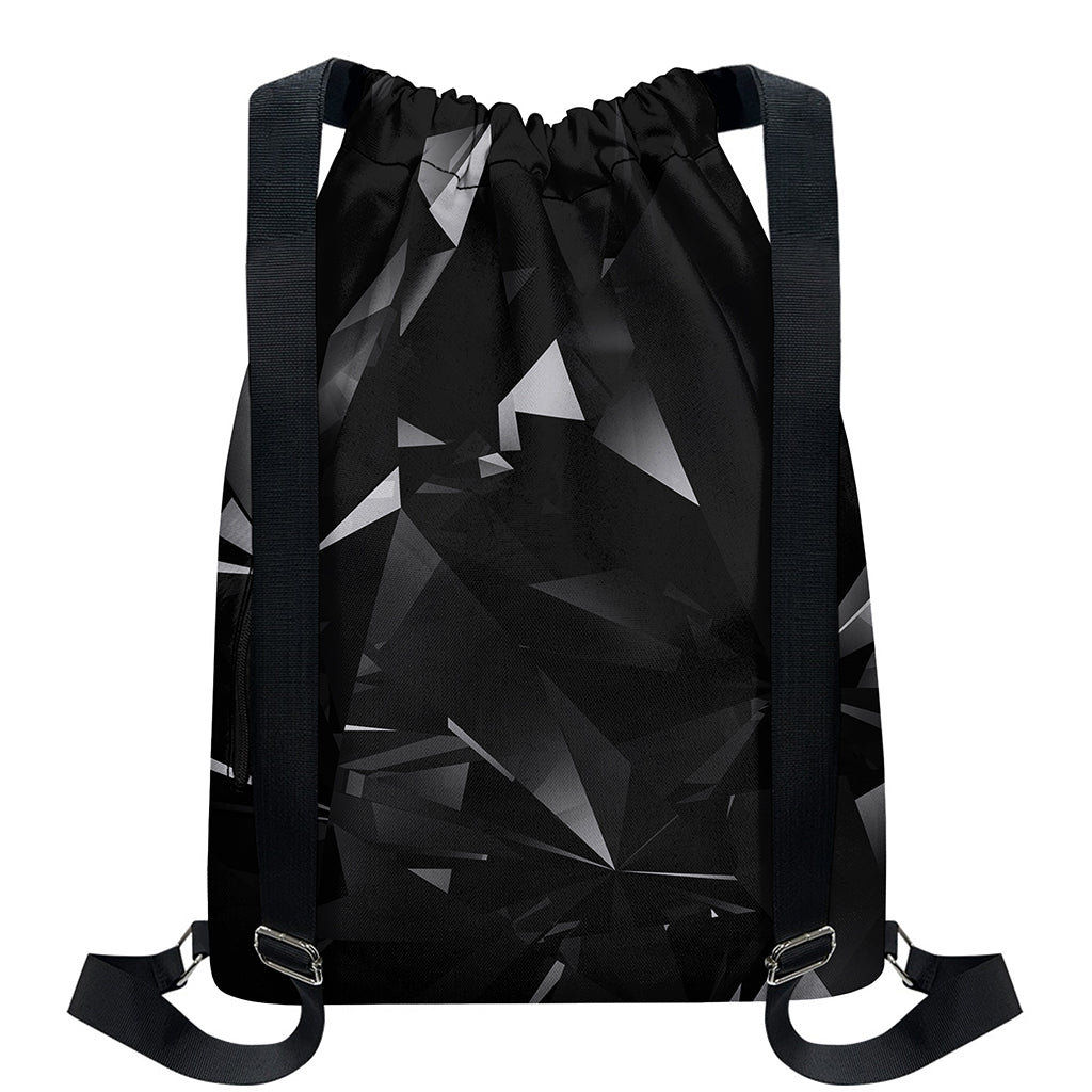 Black Diamond Print Drawstring Backpack