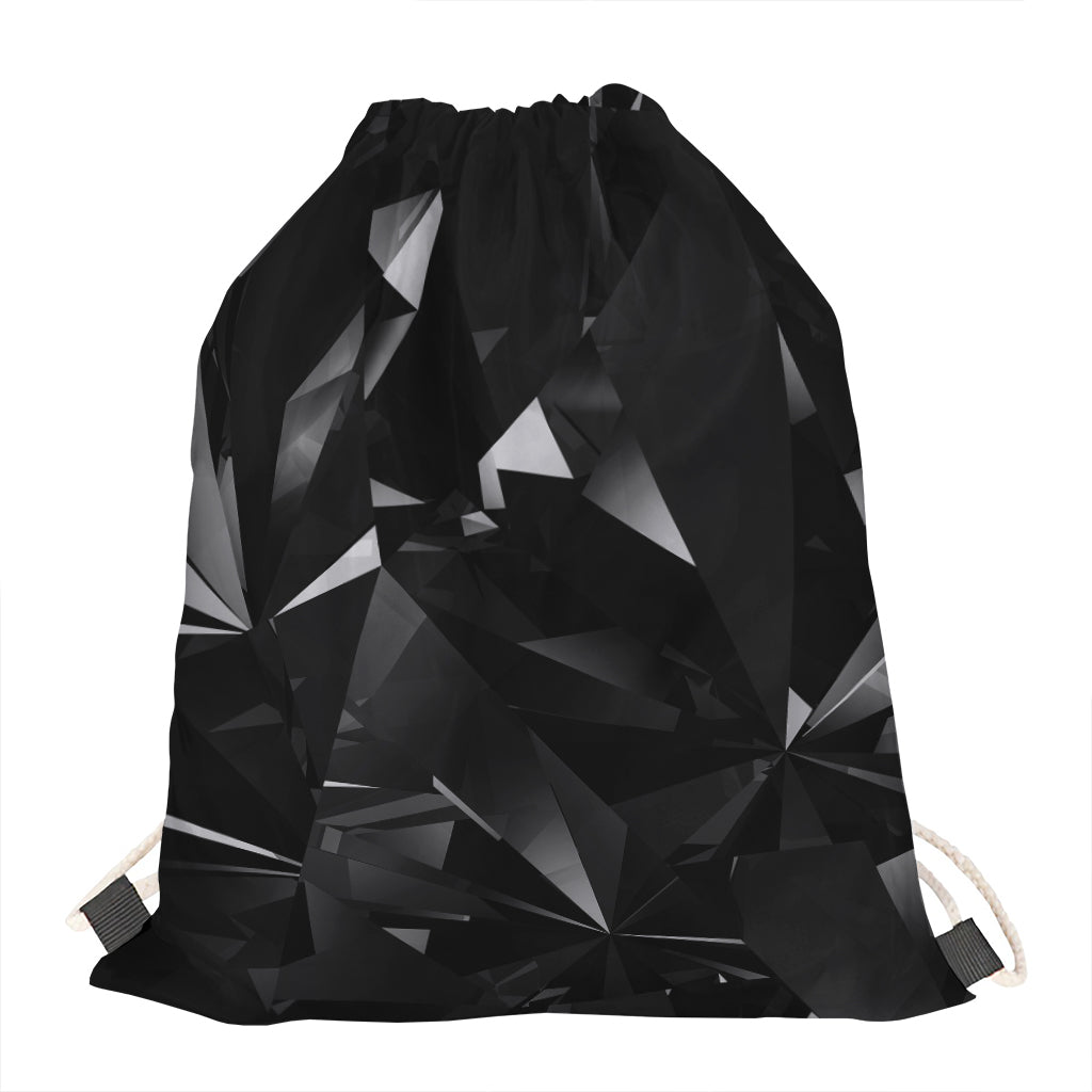 Black Diamond Print Drawstring Bag