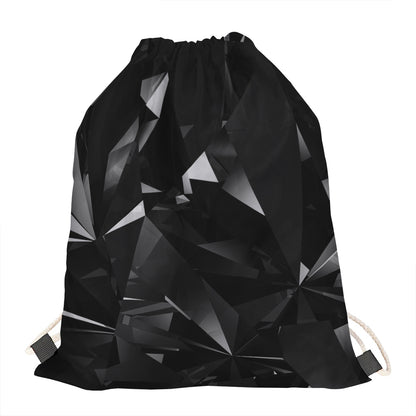 Black Diamond Print Drawstring Bag