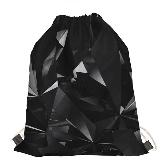Black Diamond Print Drawstring Bag