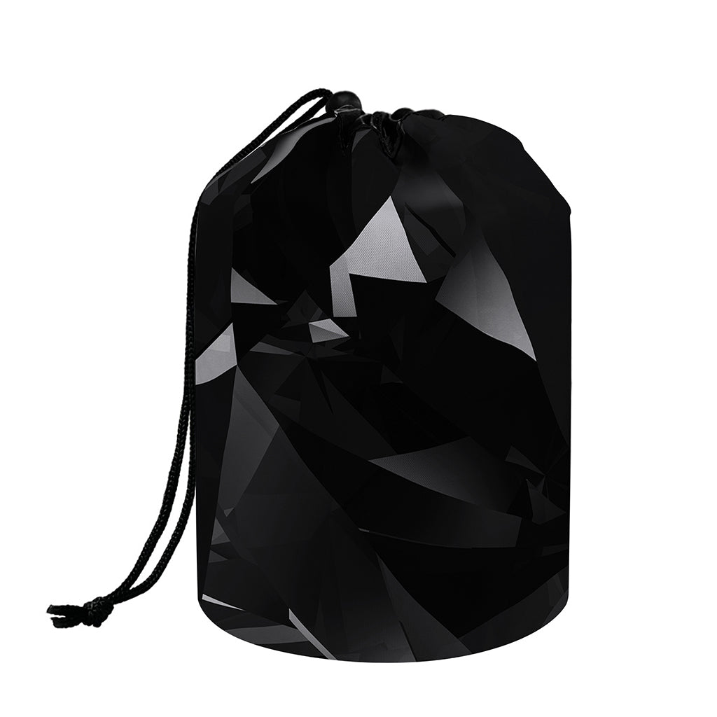 Black Diamond Print Drawstring Makeup Bag