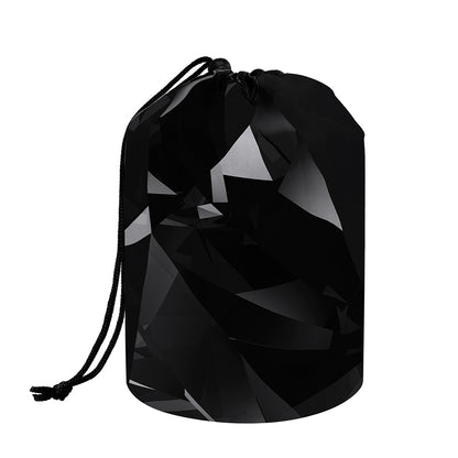 Black Diamond Print Drawstring Makeup Bag