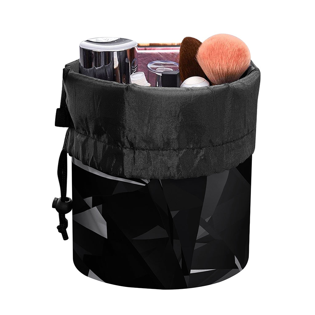 Black Diamond Print Drawstring Makeup Bag