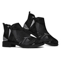 Black Diamond Print Flat Ankle Boots