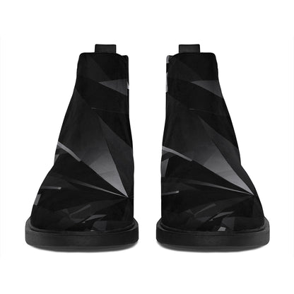 Black Diamond Print Flat Ankle Boots