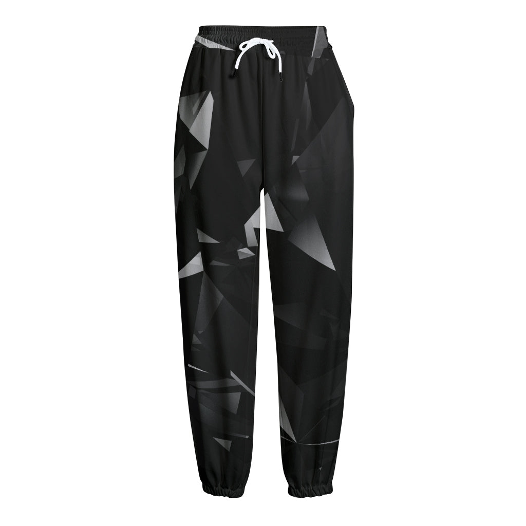 Black Diamond Print Fleece Lined Knit Pants