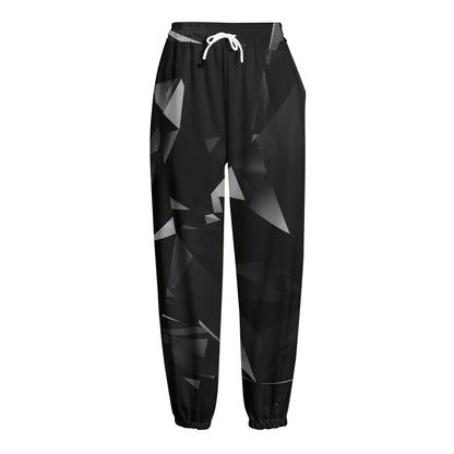 Black Diamond Print Fleece Lined Knit Pants