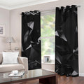 Black Diamond Print Grommet Curtains