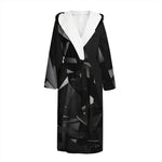 Black Diamond Print Hooded Bathrobe