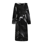 Black Diamond Print Hooded Bathrobe