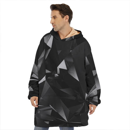 Black Diamond Print Hoodie Blanket