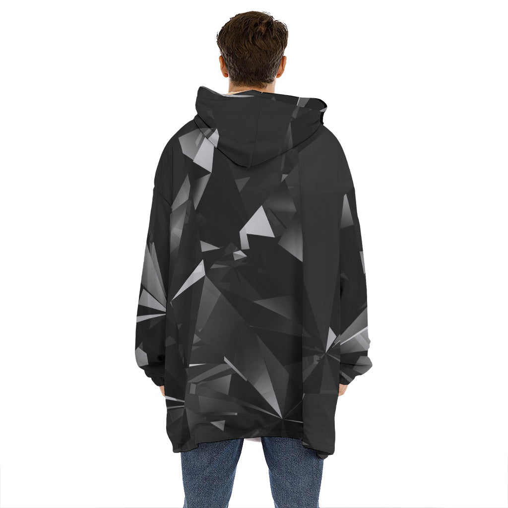 Black Diamond Print Hoodie Blanket