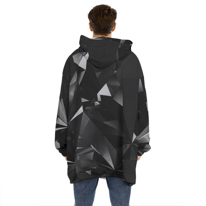 Black Diamond Print Hoodie Blanket