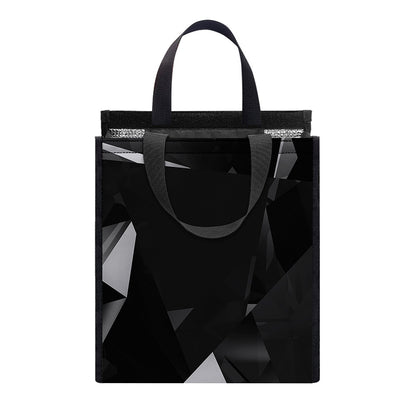 Black Diamond Print Insulated Lunch Tote