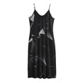 Black Diamond Print Jersey Midi Cami Dress