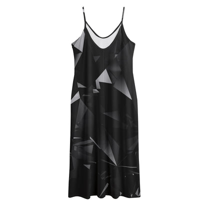Black Diamond Print Jersey Midi Cami Dress