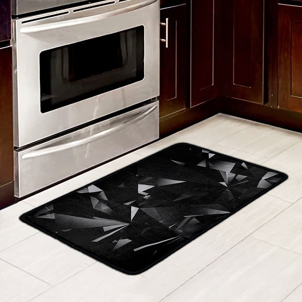 Black Diamond Print Kitchen Mat
