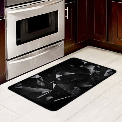 Black Diamond Print Kitchen Mat