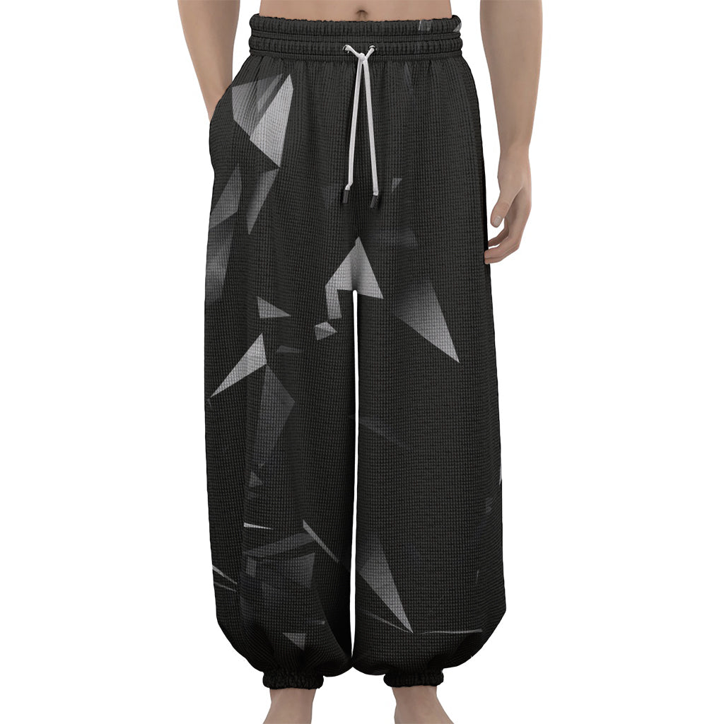 Black Diamond Print Lantern Pants