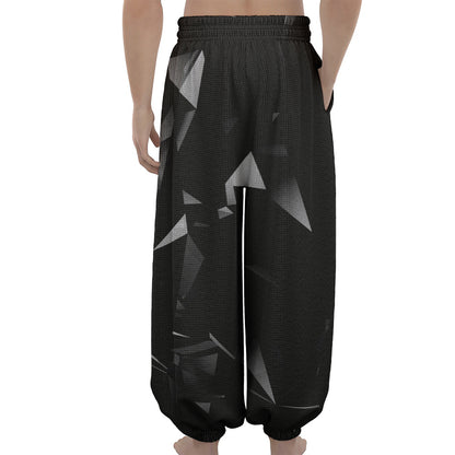 Black Diamond Print Lantern Pants