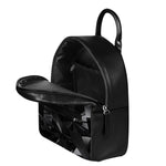Black Diamond Print Leather Backpack