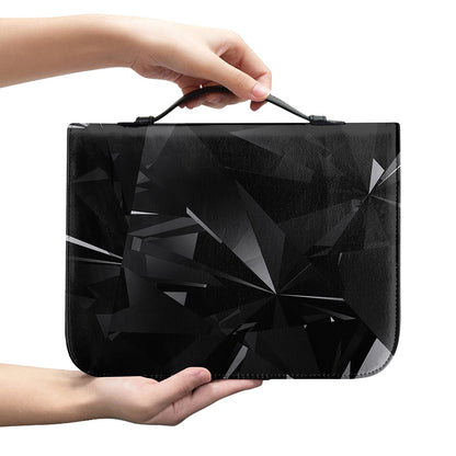 Black Diamond Print Leather Bible Cover