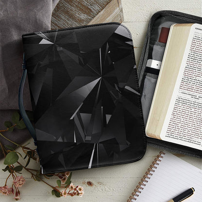 Black Diamond Print Leather Bible Cover