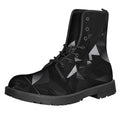 Black Diamond Print Lace-Up Boots