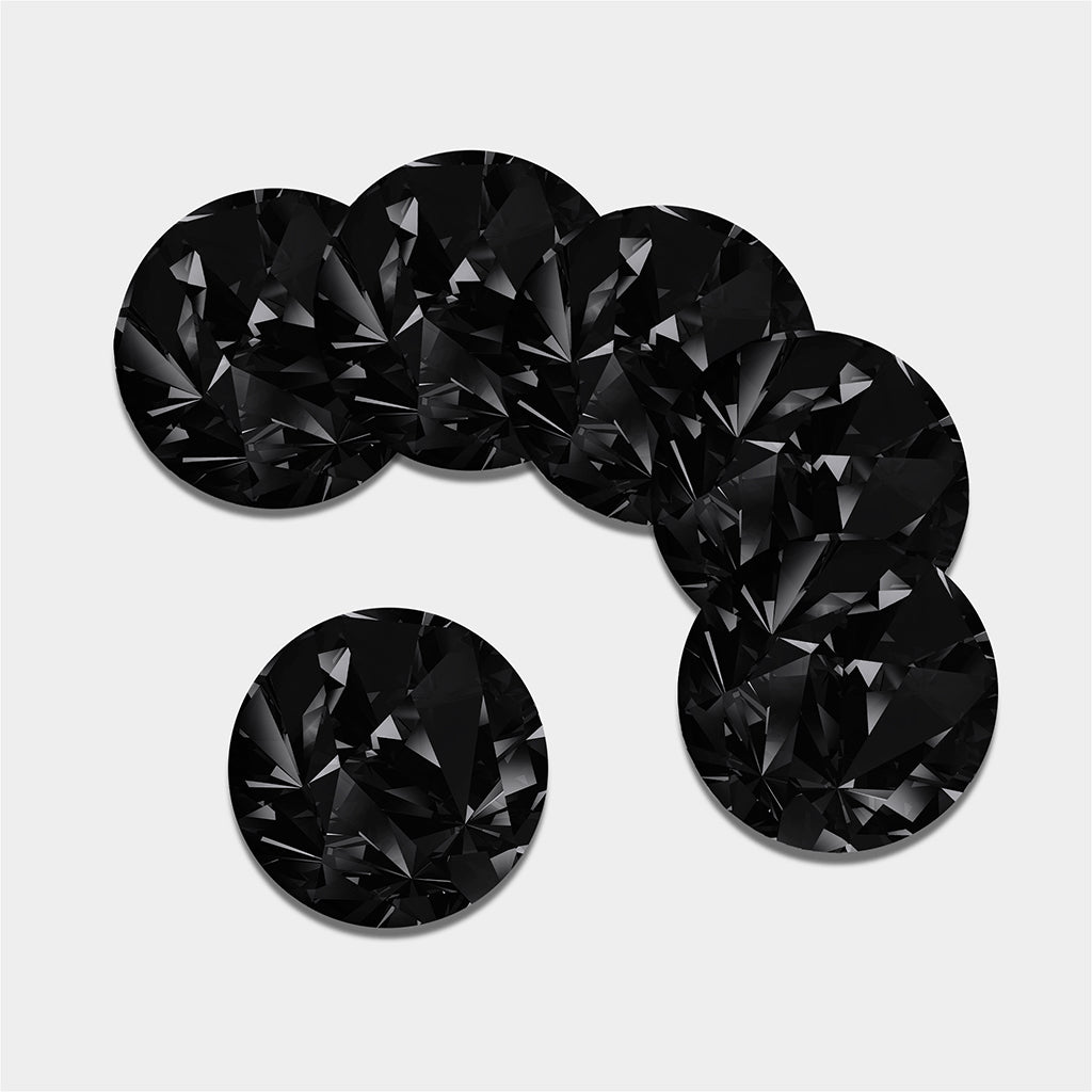 Black Diamond Print Leather Coaster Set