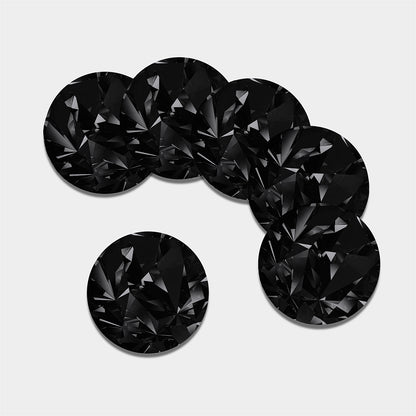 Black Diamond Print Leather Coaster Set