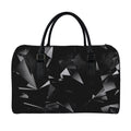 Black Diamond Print Leather Duffel Bag