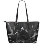 Black Diamond Print Leather Tote Bag