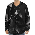 Black Diamond Print Long Sleeve Baseball Jersey