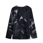 Black Diamond Print Long Sleeve Short Coat