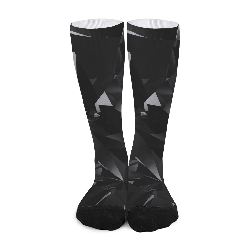 Black Diamond Print Long Socks