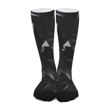Black Diamond Print Long Socks