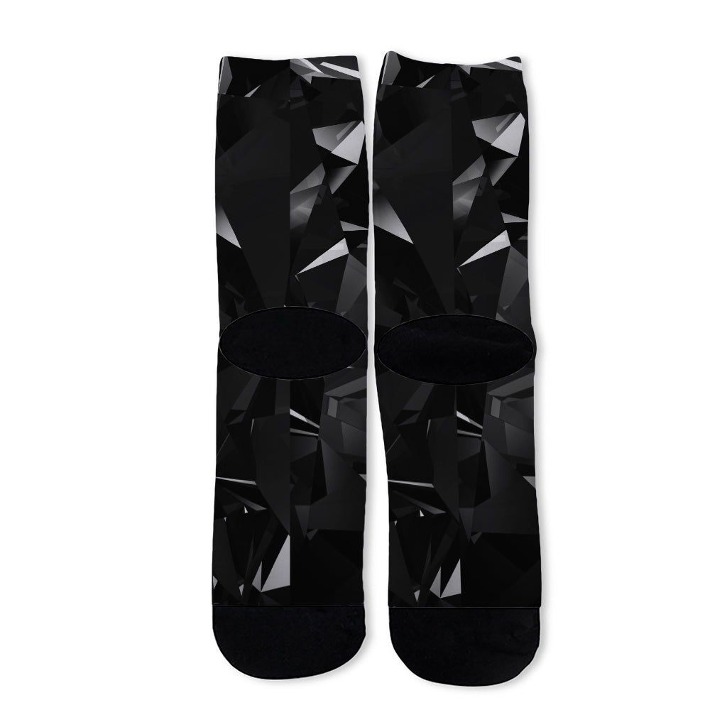 Black Diamond Print Long Socks