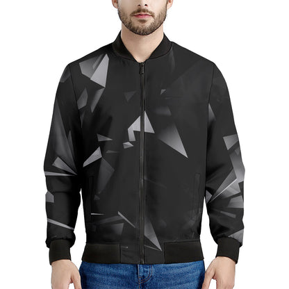 Black Diamond Print Men's Bomber Jacket