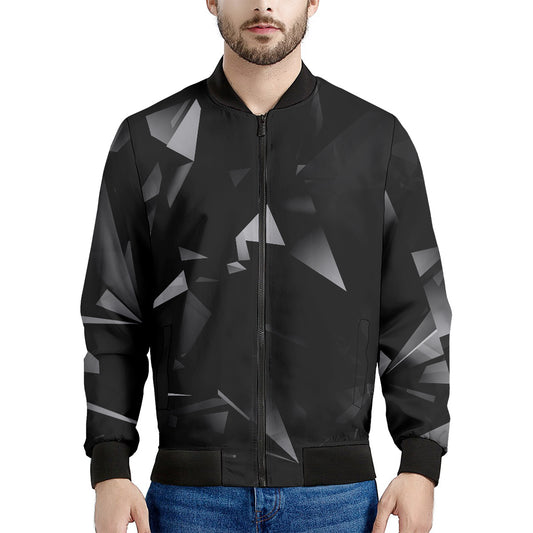 Black Diamond Print Men's Bomber Jacket