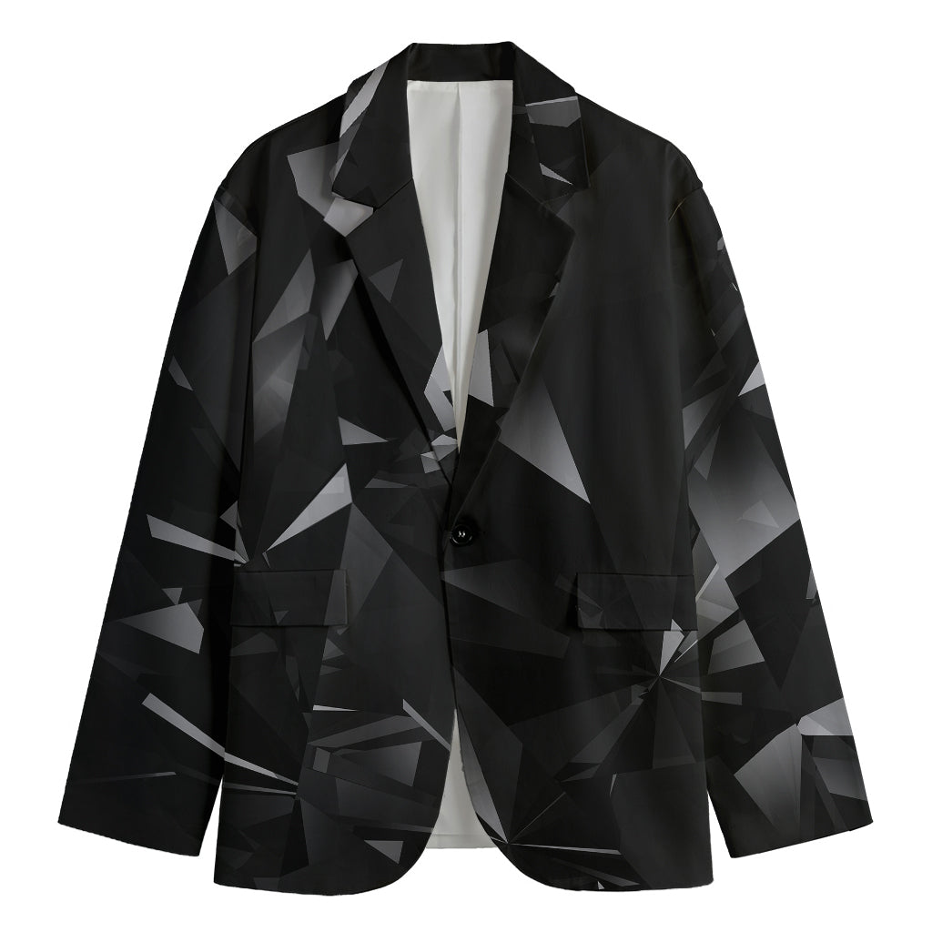 Black Diamond Print Men's Cotton Blazer