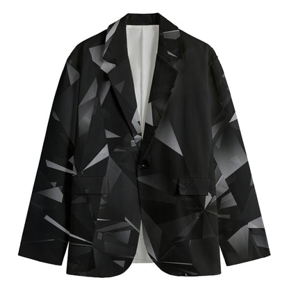 Black Diamond Print Men's Cotton Blazer