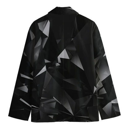 Black Diamond Print Men's Cotton Blazer