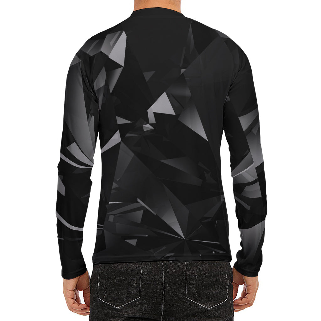 Black Diamond Print Men's Long Sleeve Rash Guard