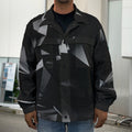 Black Diamond Print Men's Shirt Jacket