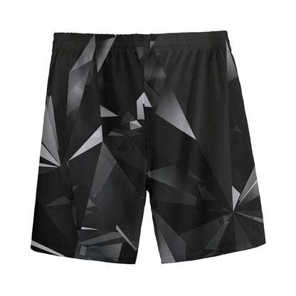 Black Diamond Print Men's Sports Shorts
