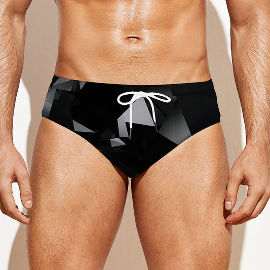 Black Diamond Print Men's Swim Briefs