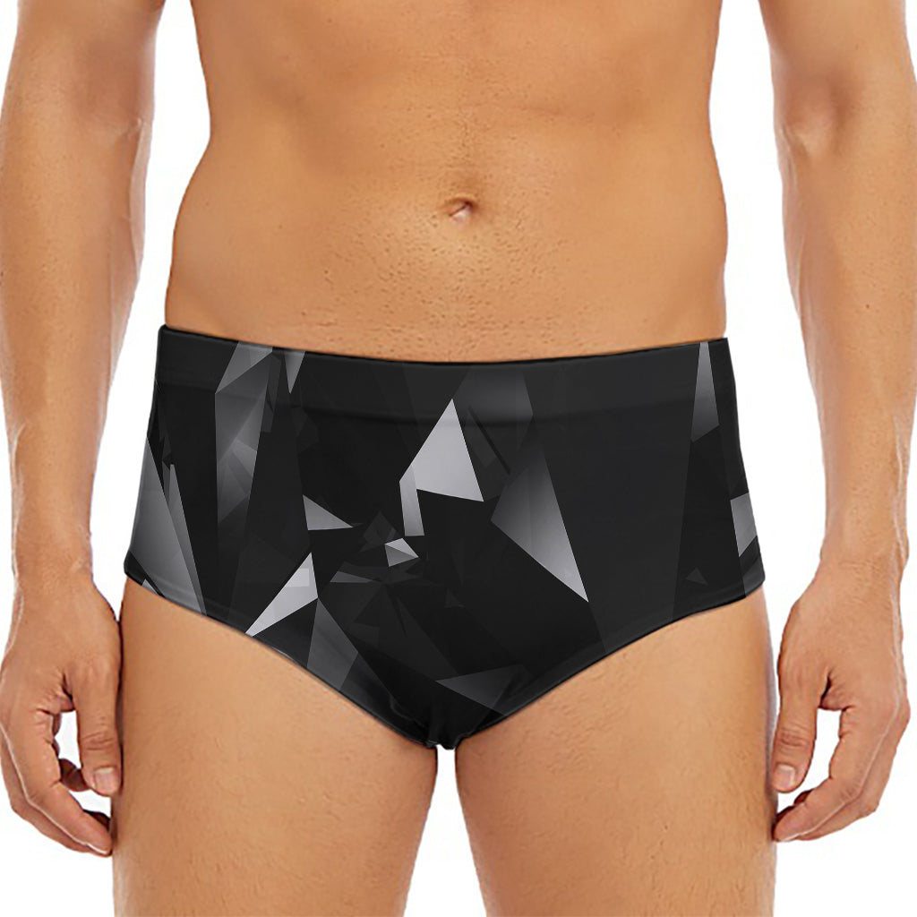 Black Diamond Print Men's Triangle Swim Briefs