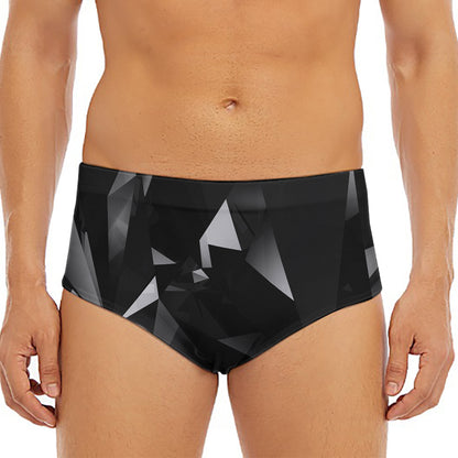 Black Diamond Print Men's Triangle Swim Briefs