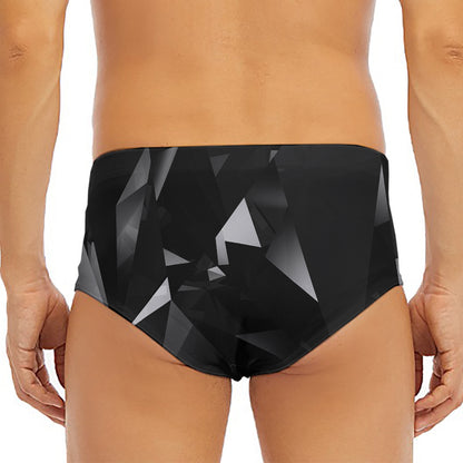 Black Diamond Print Men's Triangle Swim Briefs